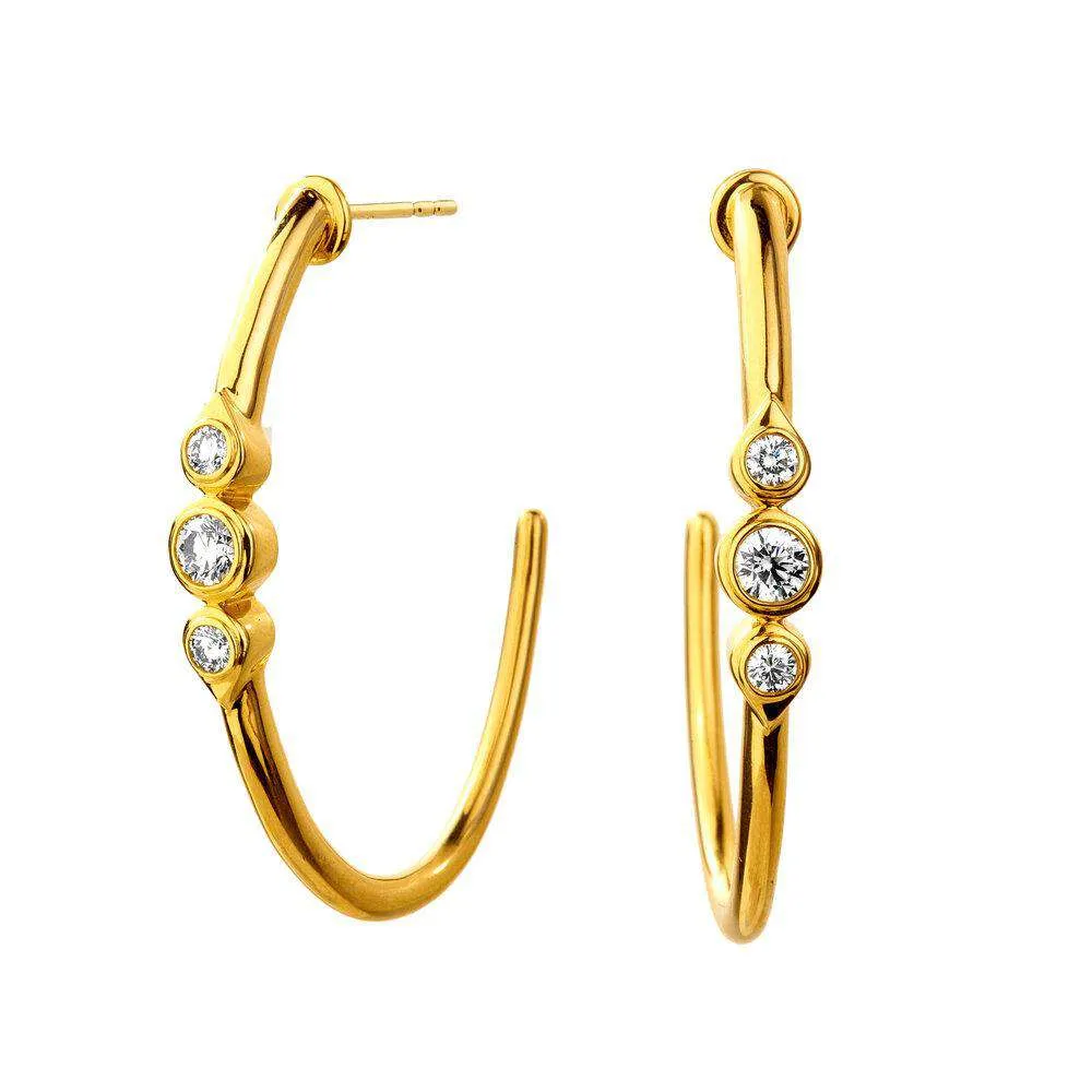 Mogul Three Diamond Hoops