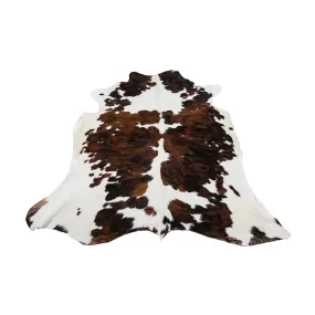 Normand - Dark Brown & White Coloured Large Premium Cowhide Rug