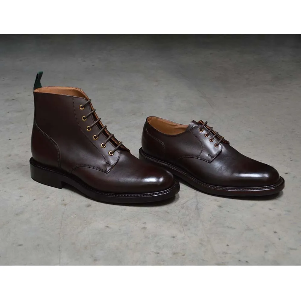 NPS BLAIR Plain Derby Shoes - Walnut Calf with itshide Sole