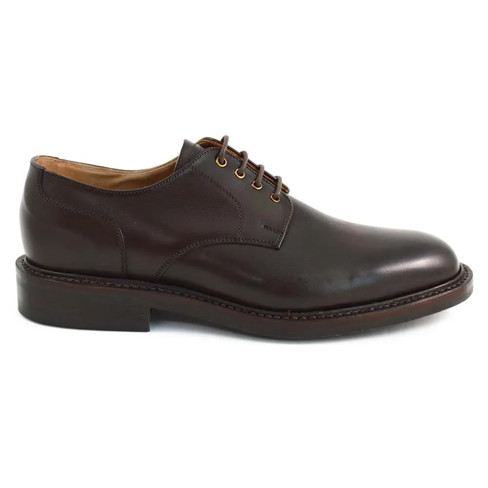 NPS BLAIR Plain Derby Shoes - Walnut Calf with itshide Sole