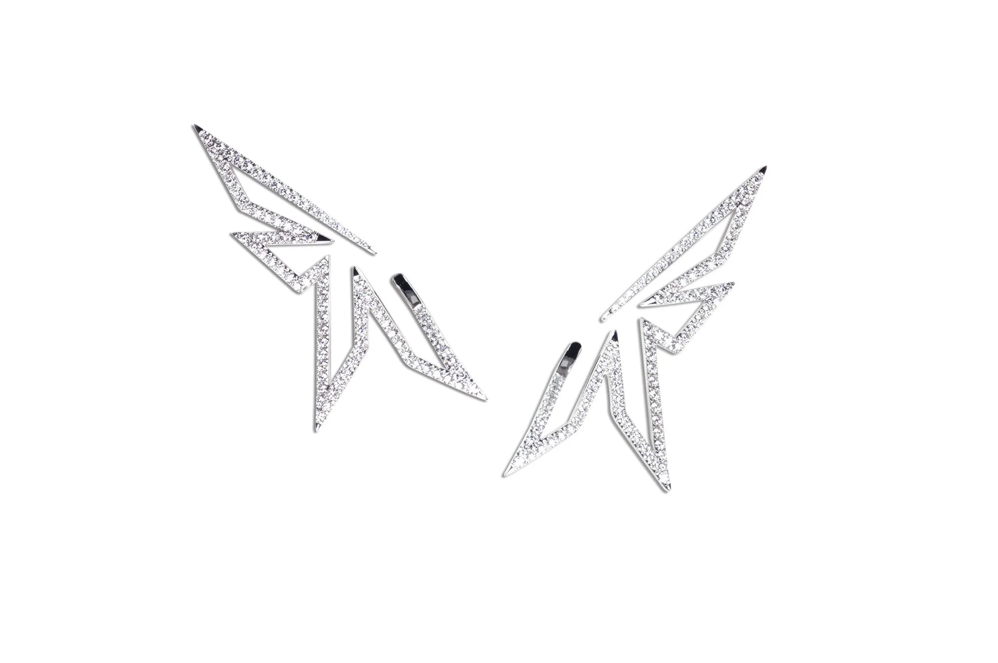 Origami Silhouette Diamond Earrings