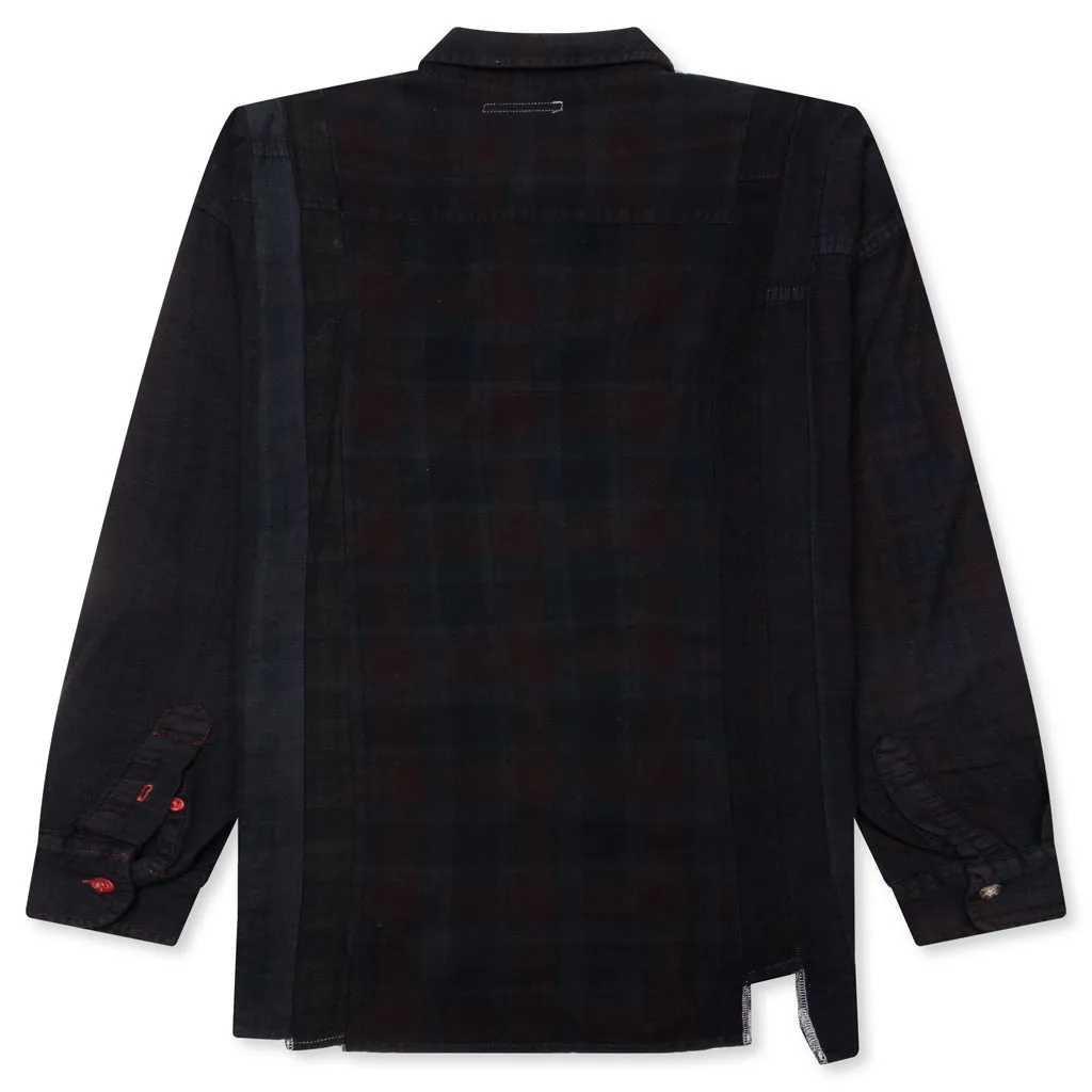 Over Dye 7 Cuts Wide Shirt - Black