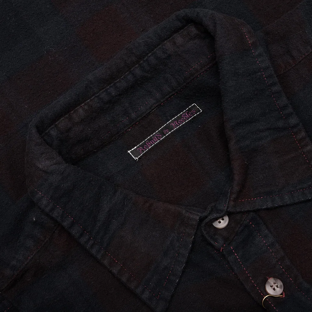 Over Dye 7 Cuts Wide Shirt - Black