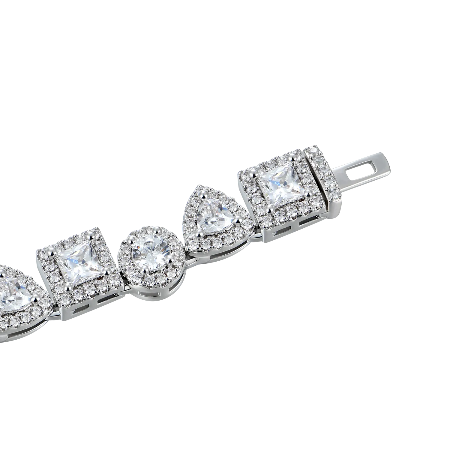 Princess Cut Mix Clustered Tennis Bracelet - 4mm