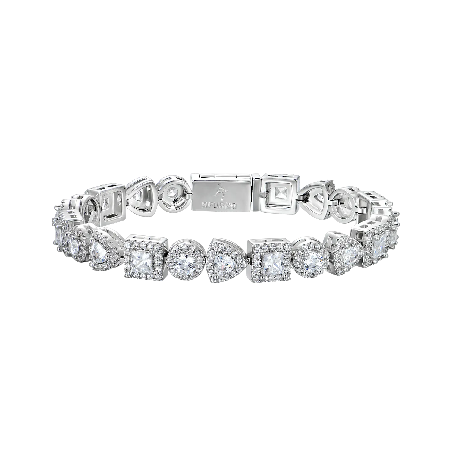 Princess Cut Mix Clustered Tennis Bracelet - 4mm