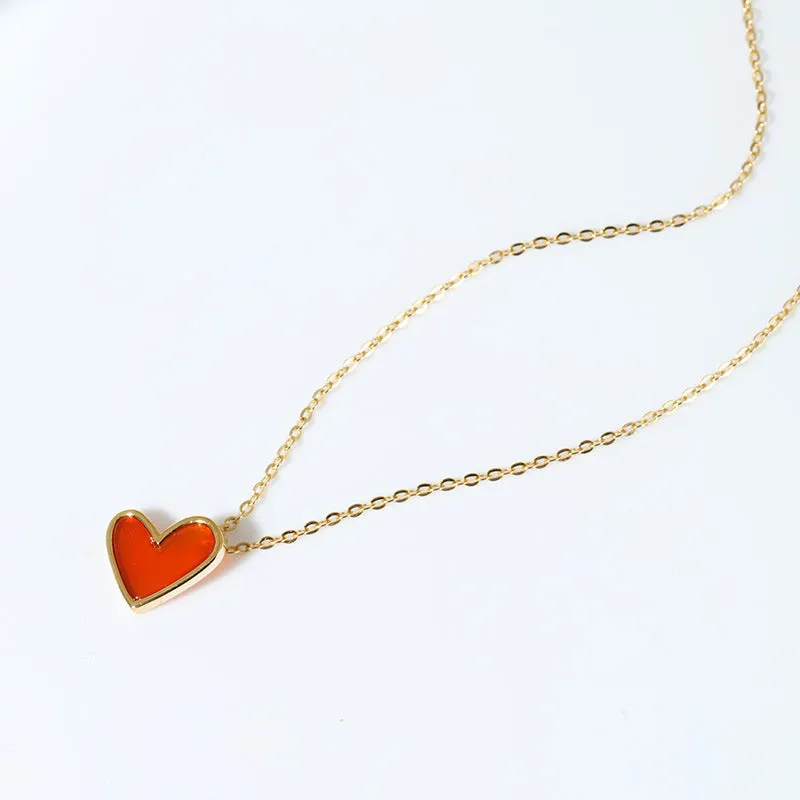 Red Heart Necklace 18K Gold Vermeil