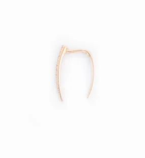 Rose Gold/White Diamond Pavé Infinite Tusk Single Earring