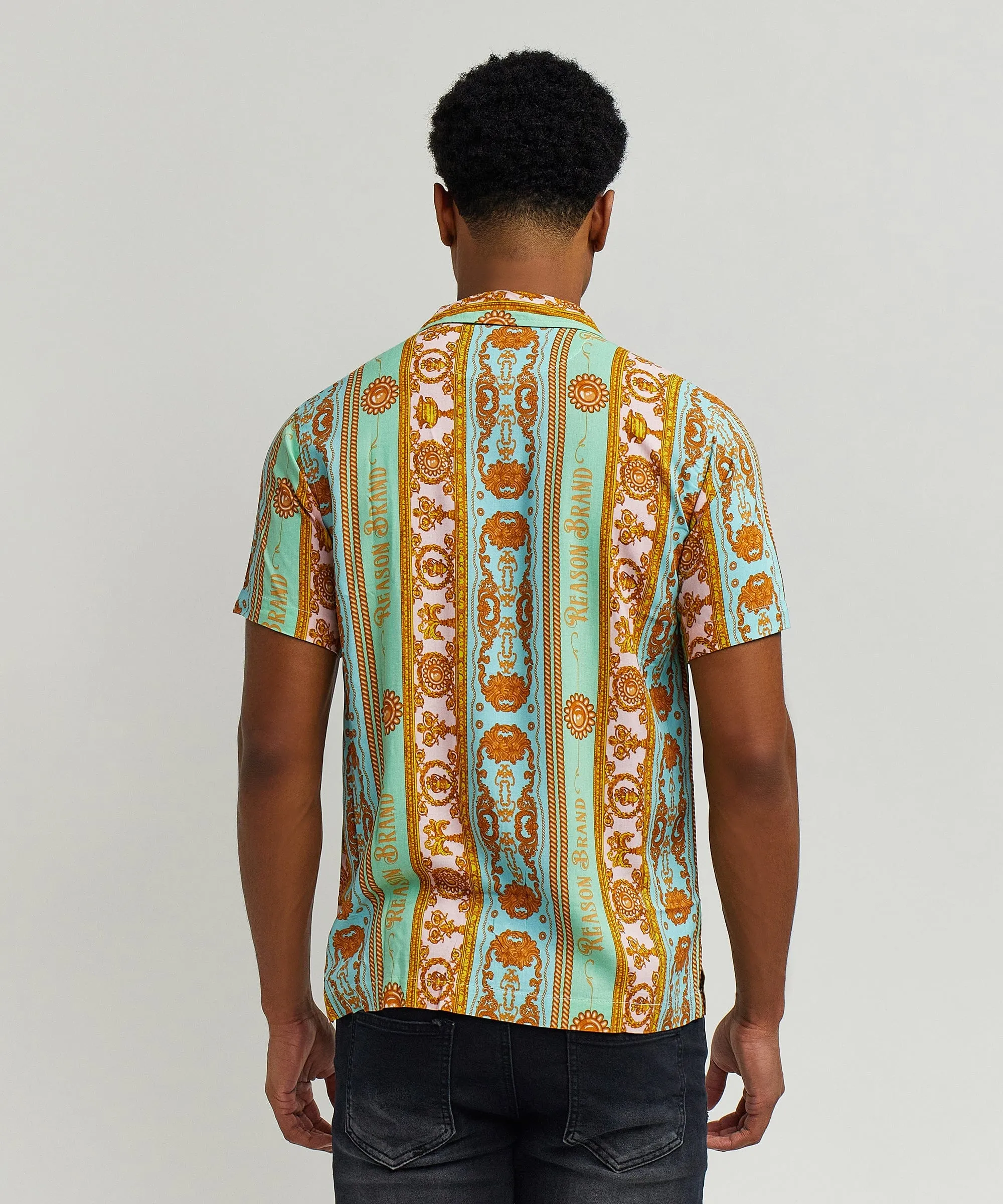 Royal Chain Allover Print Short Sleeve Shirt