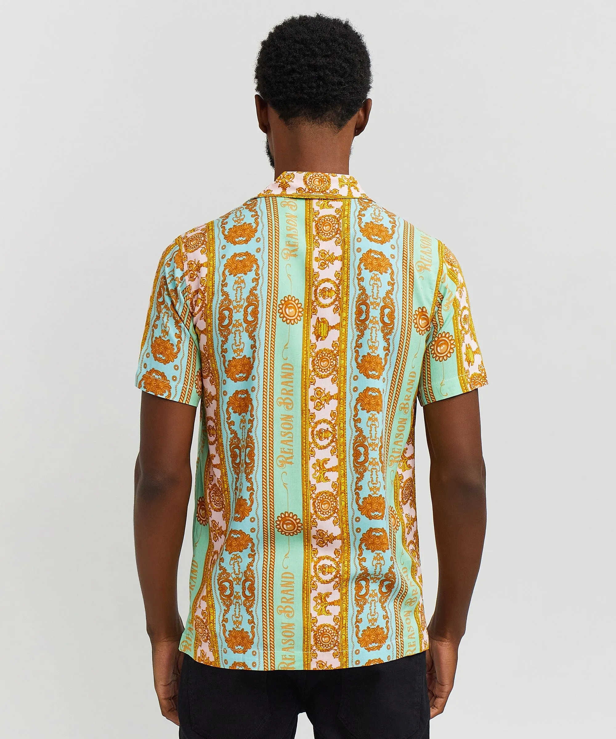 Royal Chain Allover Print Short Sleeve Shirt