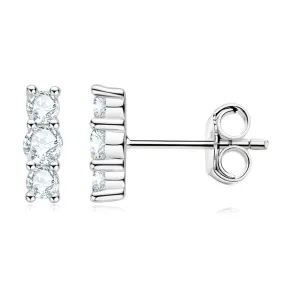 S925 Moissanite Mini Bar Stud Earrings