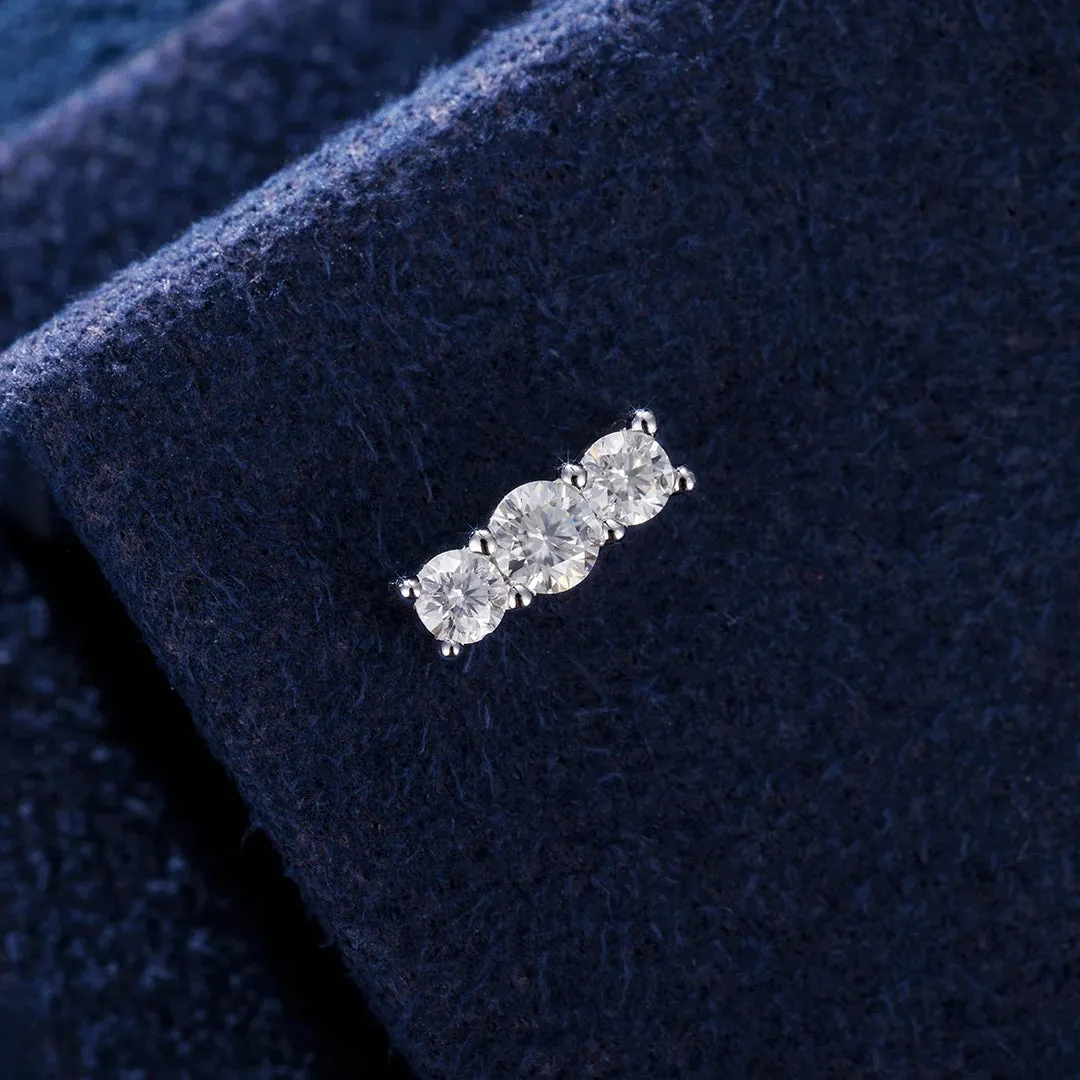 S925 Moissanite Mini Bar Stud Earrings