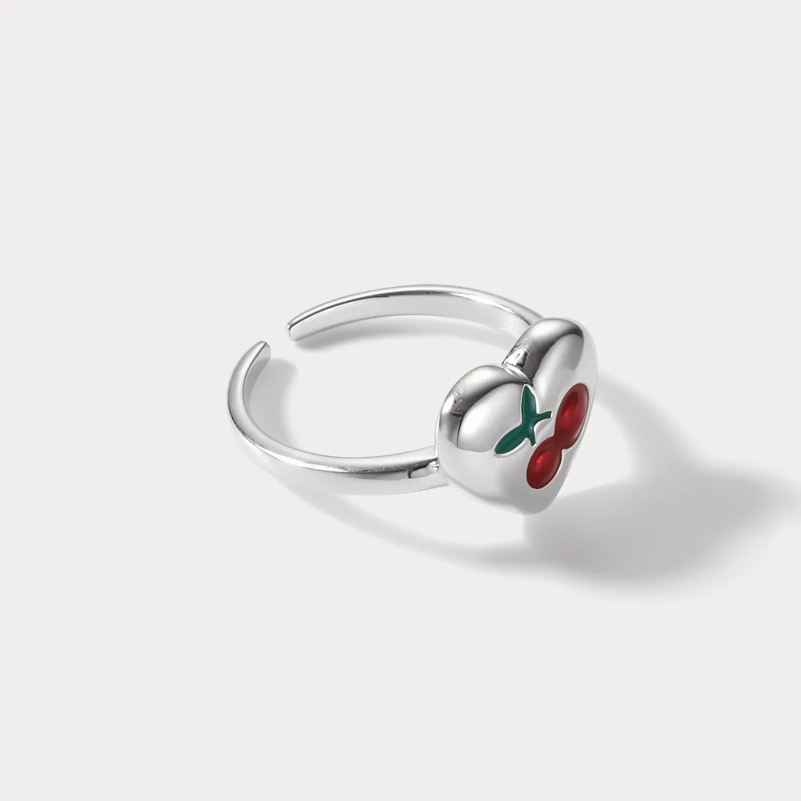 Silver Cherry Ring