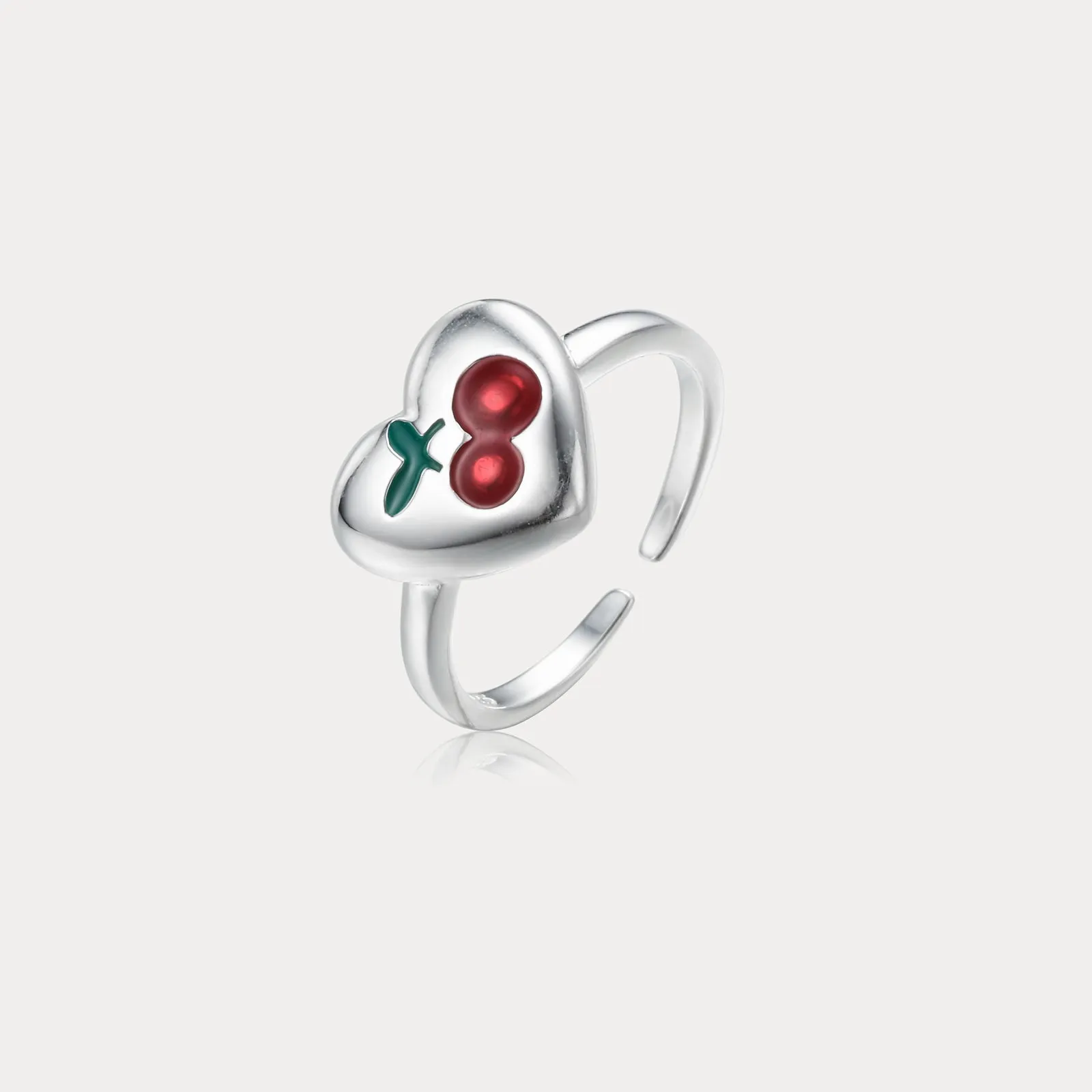 Silver Cherry Ring