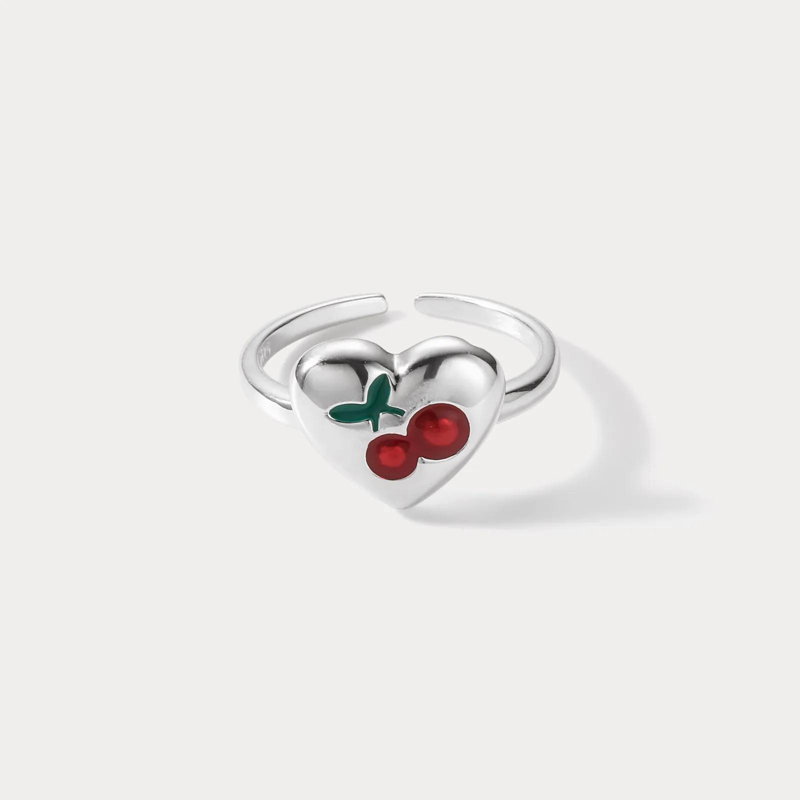 Silver Cherry Ring