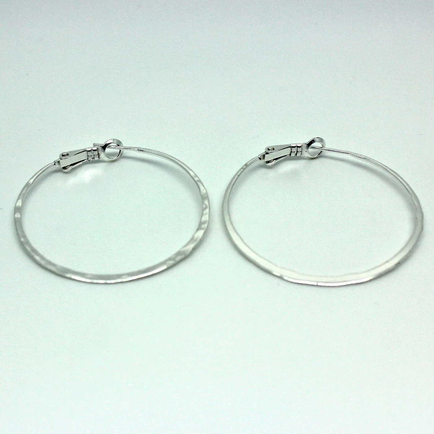 Silver Hoop Earrings - Large