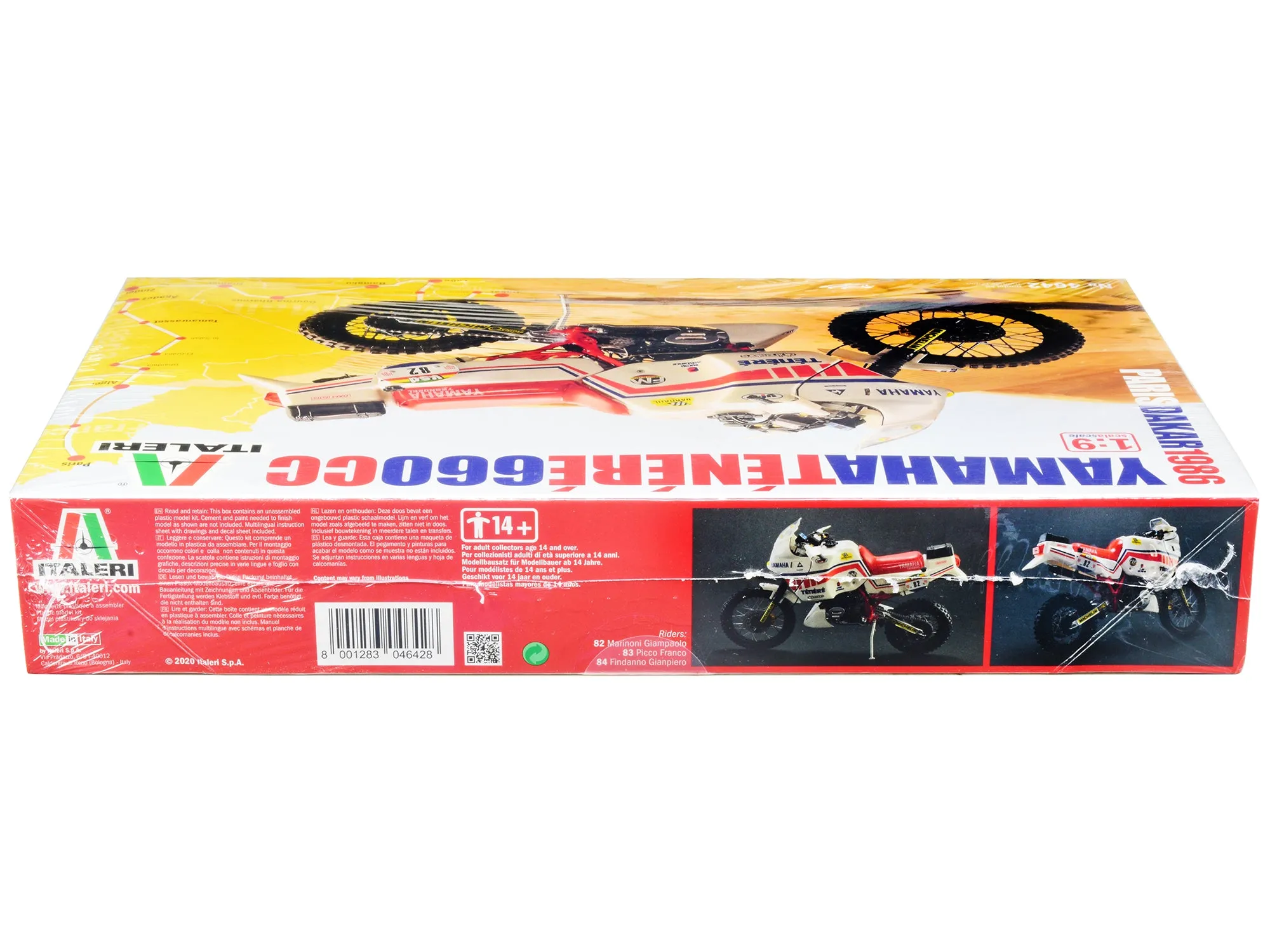 Skill 5 Model Kit Yamaha Tenere 660 CC Motorcycle Paris-Dakar (1986) 1/9 Scale Model by Italeri