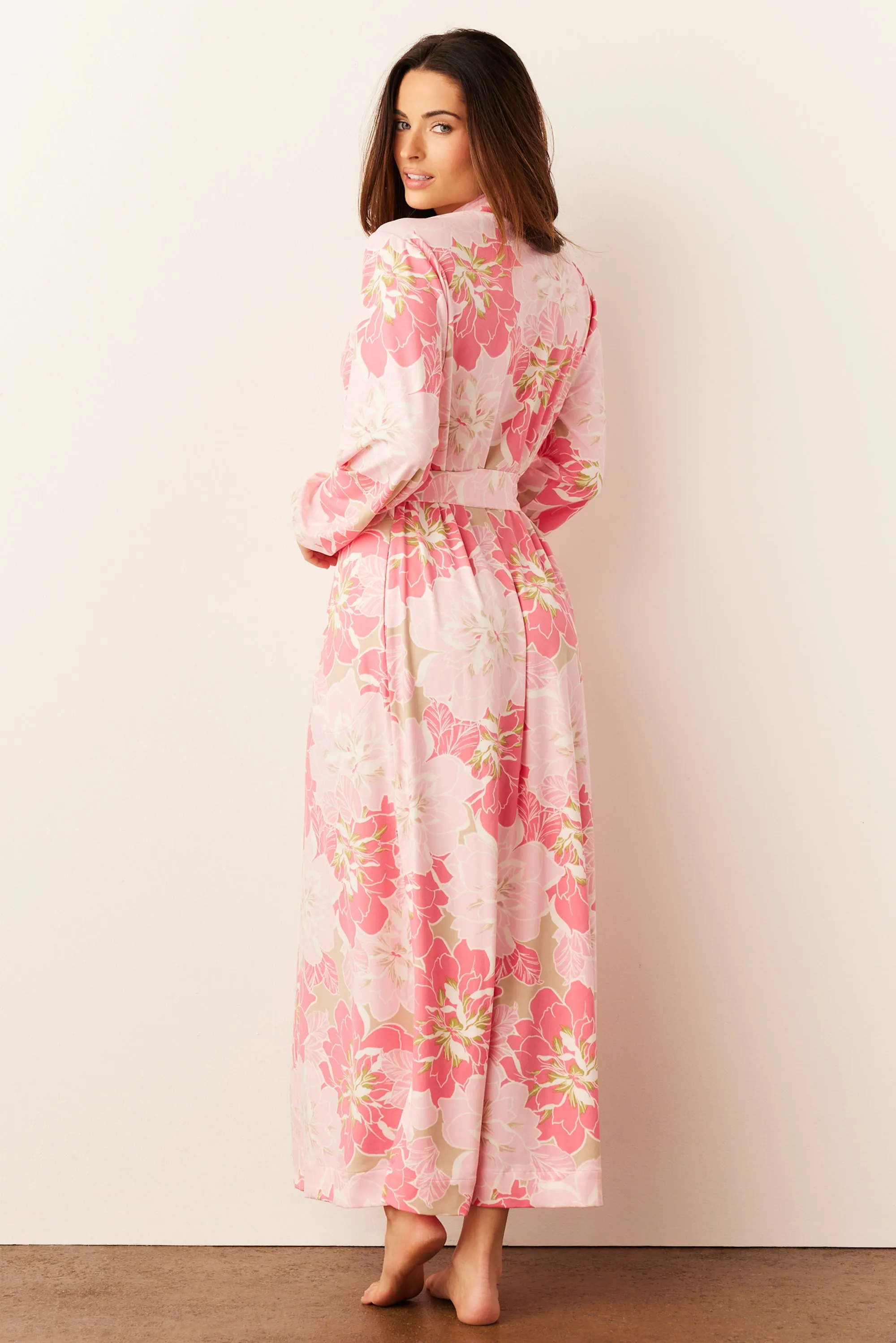 Skyler Banded Long Robe | Dahlia