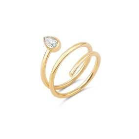 Statement Diamond Bezel Spiral Ring