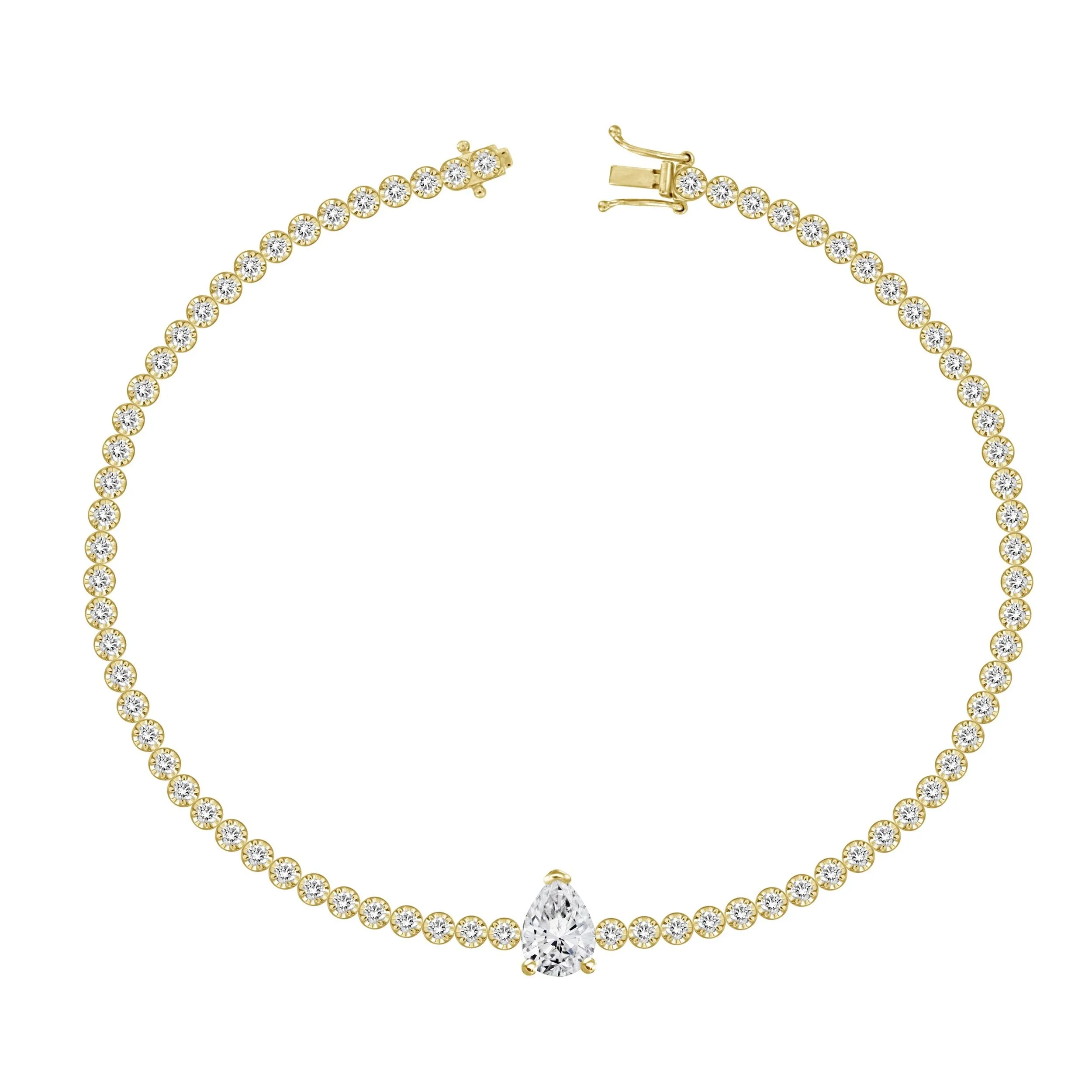 Statement Diamond on Mini Tennis Bracelet