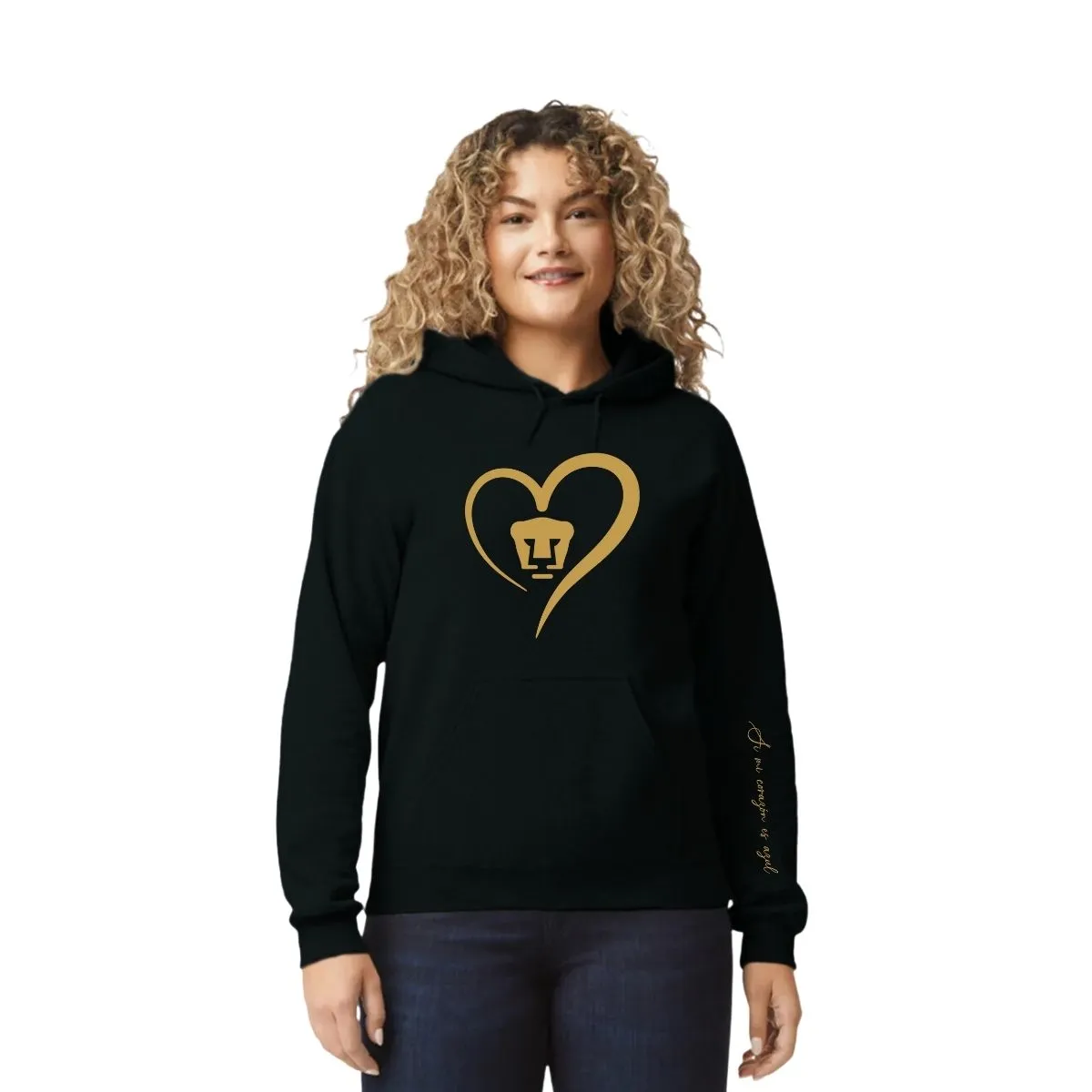 Sudadera para Mujer Hoodie Pumas UNAM Corazón Oro