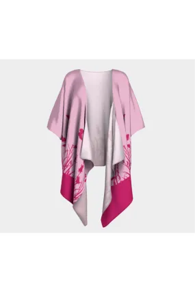 Sweet Lilac Butterfly Garden Draped Kimono