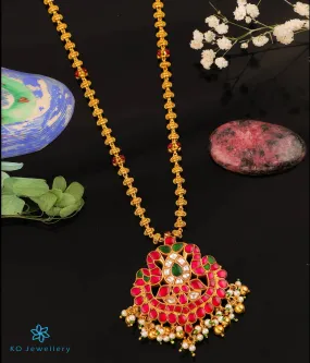 The Ruhiya Silver Jadau Peacock Nellikai Necklace