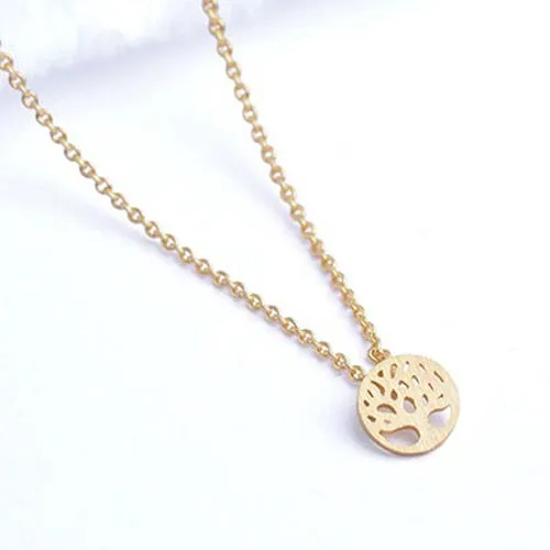 Tree of Life Small Necklace in Gold Color