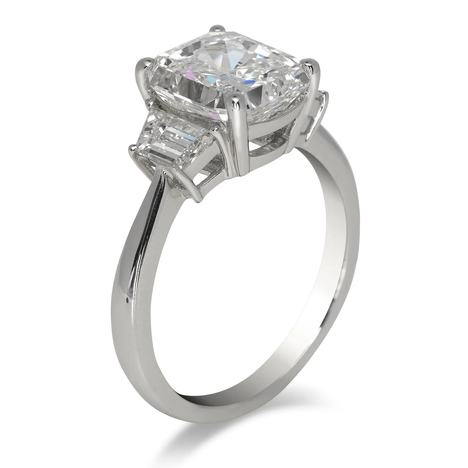 TYRA 4 CARAT RADIANT CUT G COLOR VS2 CLARITY DIAMOND ENGAGEMENT RING PLATINUM GIA CERTIFIED 3 CT G VS2 BY MIKE NEKTA