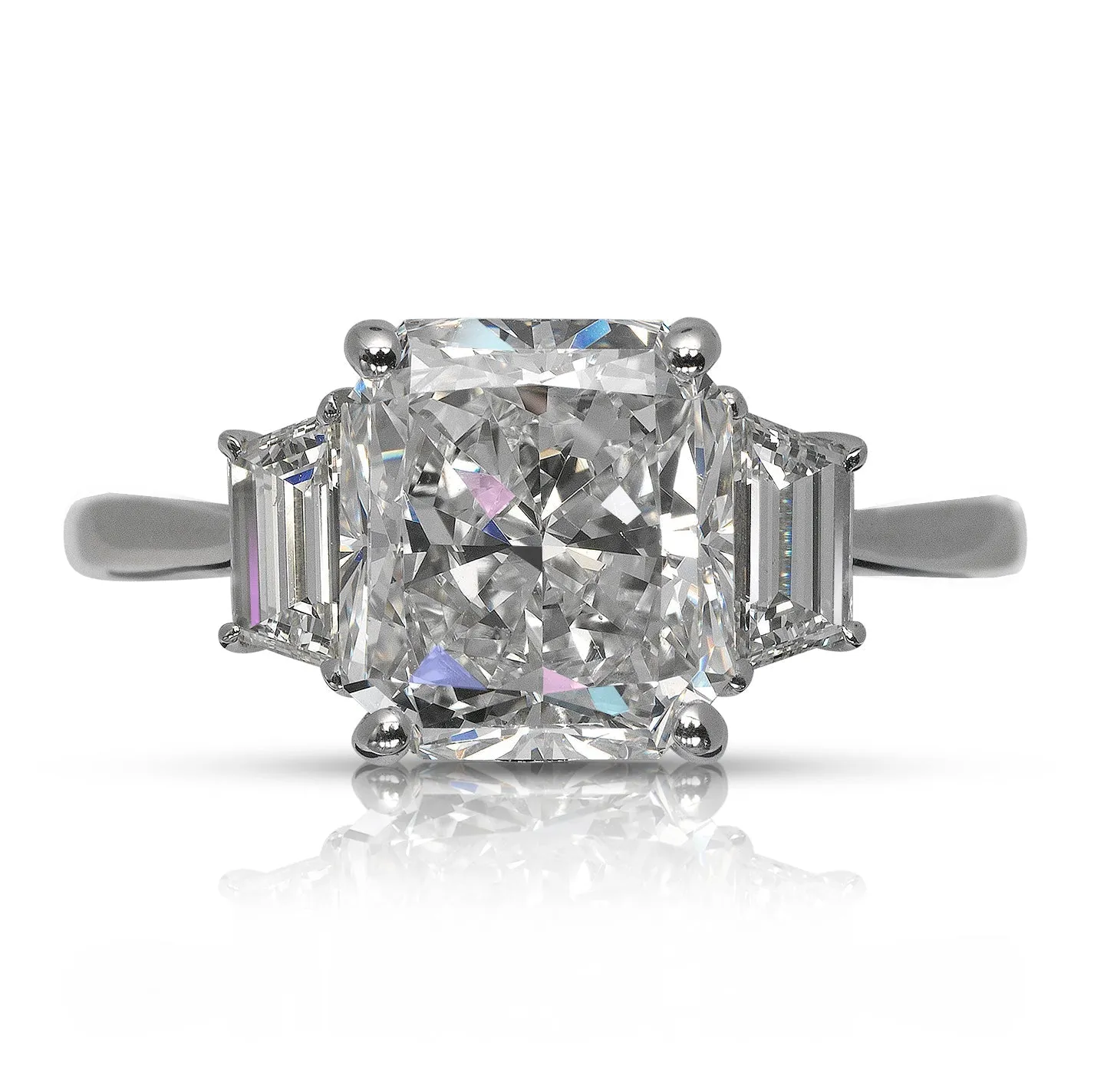 TYRA 4 CARAT RADIANT CUT G COLOR VS2 CLARITY DIAMOND ENGAGEMENT RING PLATINUM GIA CERTIFIED 3 CT G VS2 BY MIKE NEKTA