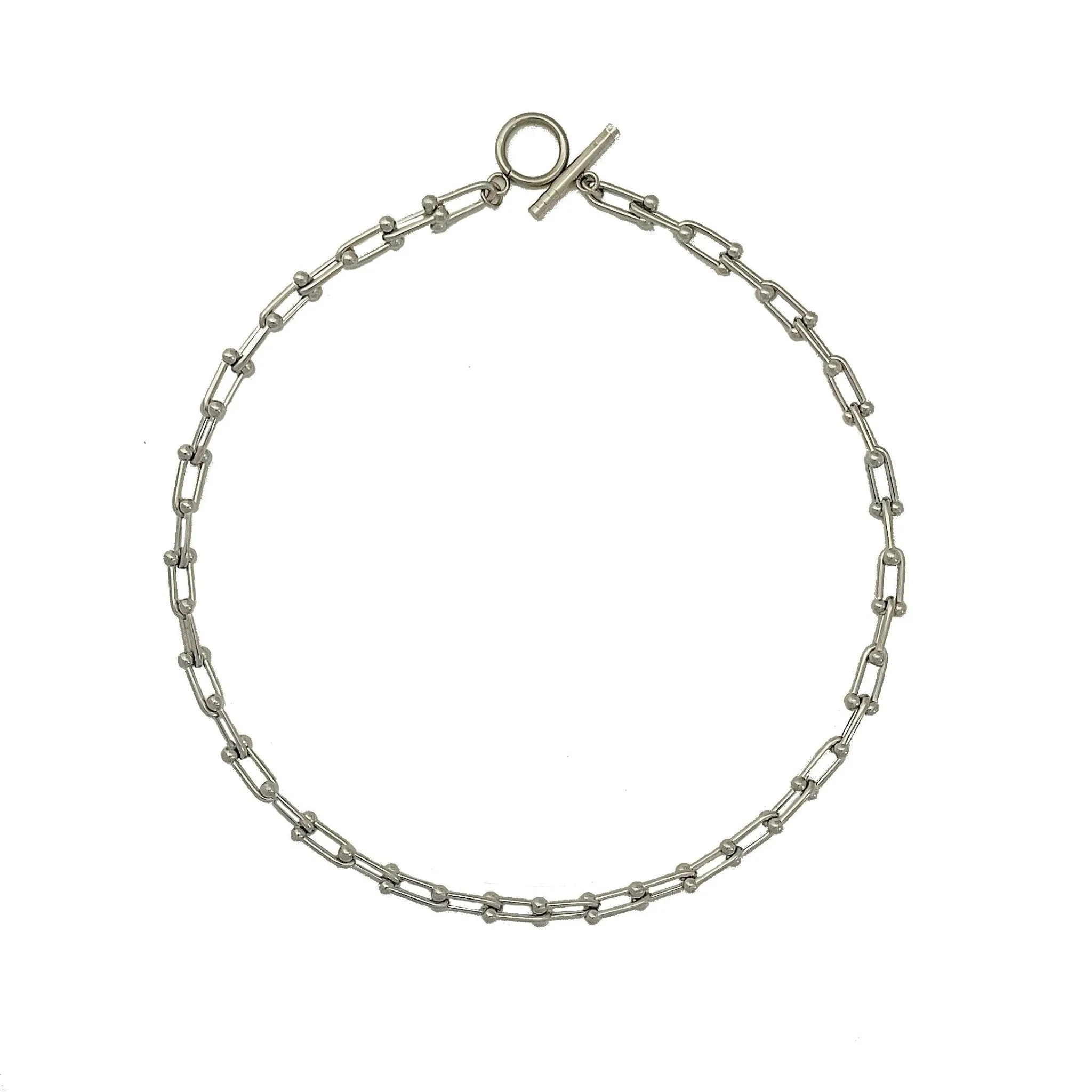 U Chain Toggle Hardware Necklace - Silver