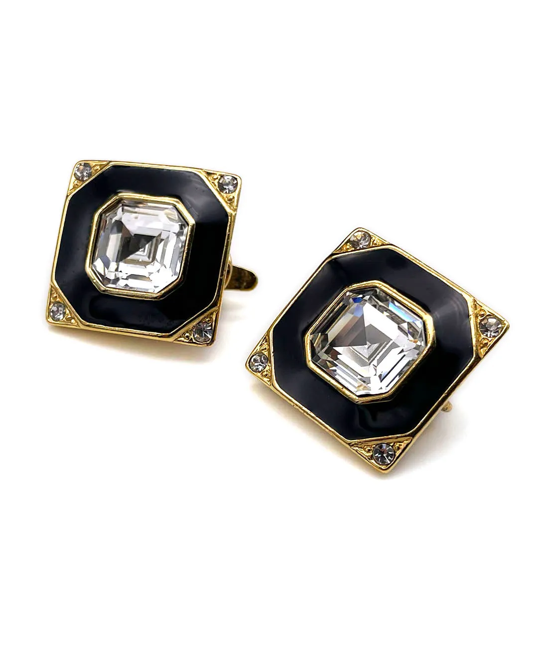 【USA輸入】 ヴィンテージ TM TRIFARI エナメル ビジュー イヤリング/Vintage TM TRIFARI Enamel Bijou Clip On Earrings