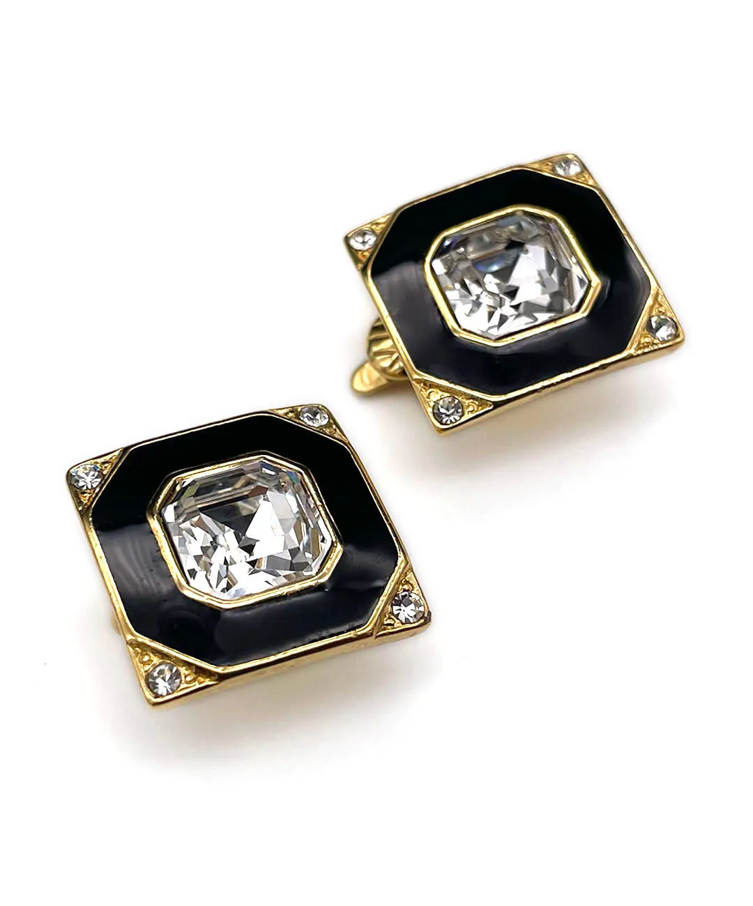 【USA輸入】 ヴィンテージ TM TRIFARI エナメル ビジュー イヤリング/Vintage TM TRIFARI Enamel Bijou Clip On Earrings