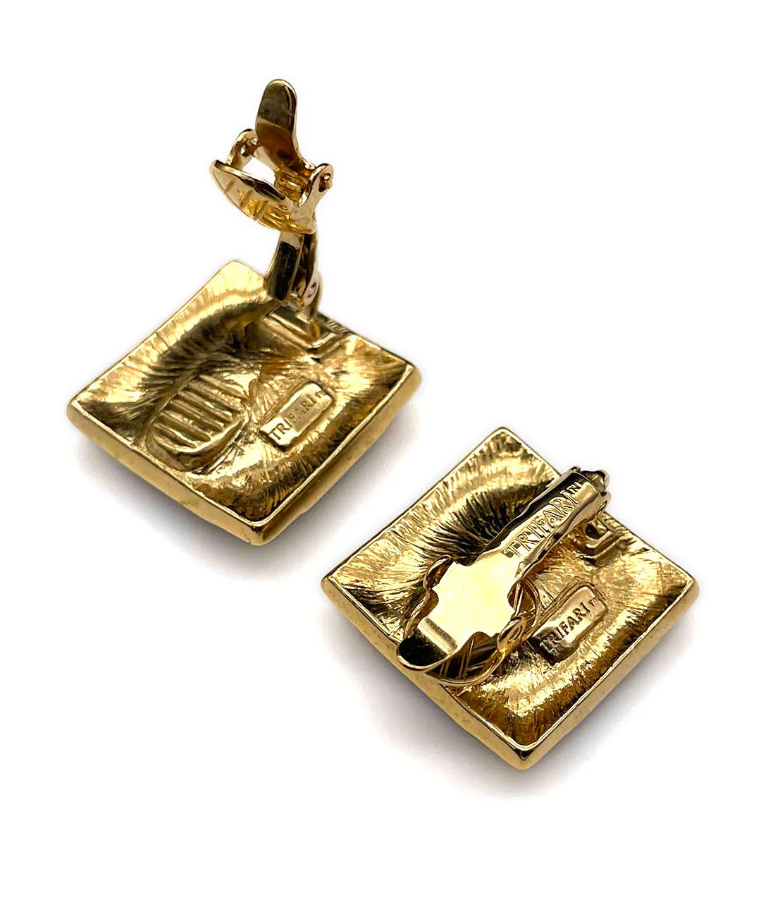 【USA輸入】 ヴィンテージ TM TRIFARI エナメル ビジュー イヤリング/Vintage TM TRIFARI Enamel Bijou Clip On Earrings