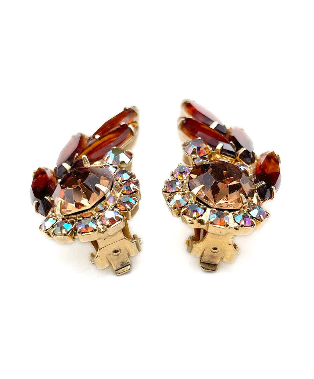 【USA輸入】ヴィンテージ JULIANA トパーズ オーロラ ビジュー イヤリング/Vintage JULIANA Topaz Aurora Bijou Clip On Earrings