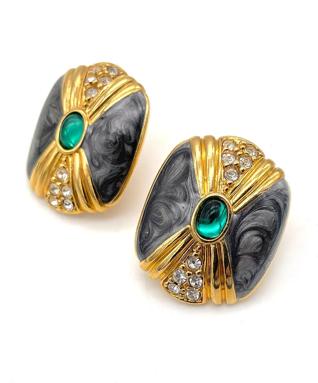 【USA輸入】ヴィンテージ K.J.L for AVON エナメル ビジュー ピアス/Vintage K.J.L for AVON Enamel Bijou Post Earrings