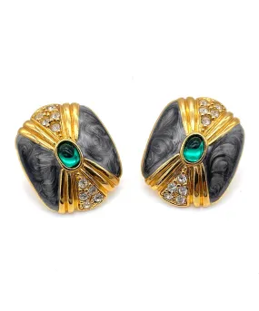 【USA輸入】ヴィンテージ K.J.L for AVON エナメル ビジュー ピアス/Vintage K.J.L for AVON Enamel Bijou Post Earrings