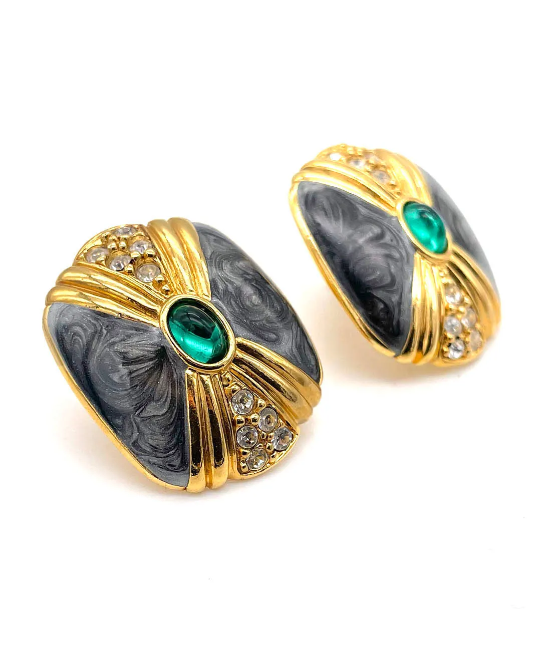 【USA輸入】ヴィンテージ K.J.L for AVON エナメル ビジュー ピアス/Vintage K.J.L for AVON Enamel Bijou Post Earrings