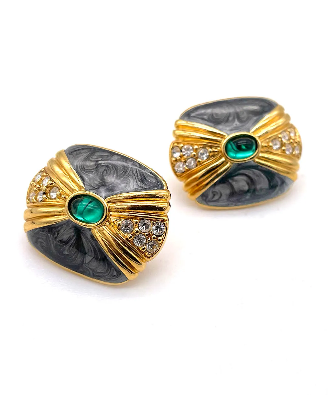 【USA輸入】ヴィンテージ K.J.L for AVON エナメル ビジュー ピアス/Vintage K.J.L for AVON Enamel Bijou Post Earrings