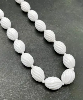 【USA輸入】ヴィンテージ TRIFARI ミルクホワイト ビーズ ネックレス/Vintage TRIFARI White Beads Necklace