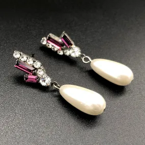 【USA輸入】ヴィンテージ パール ティアドロップ ピアス/Vintage Pearl Tear drop Post Earrings