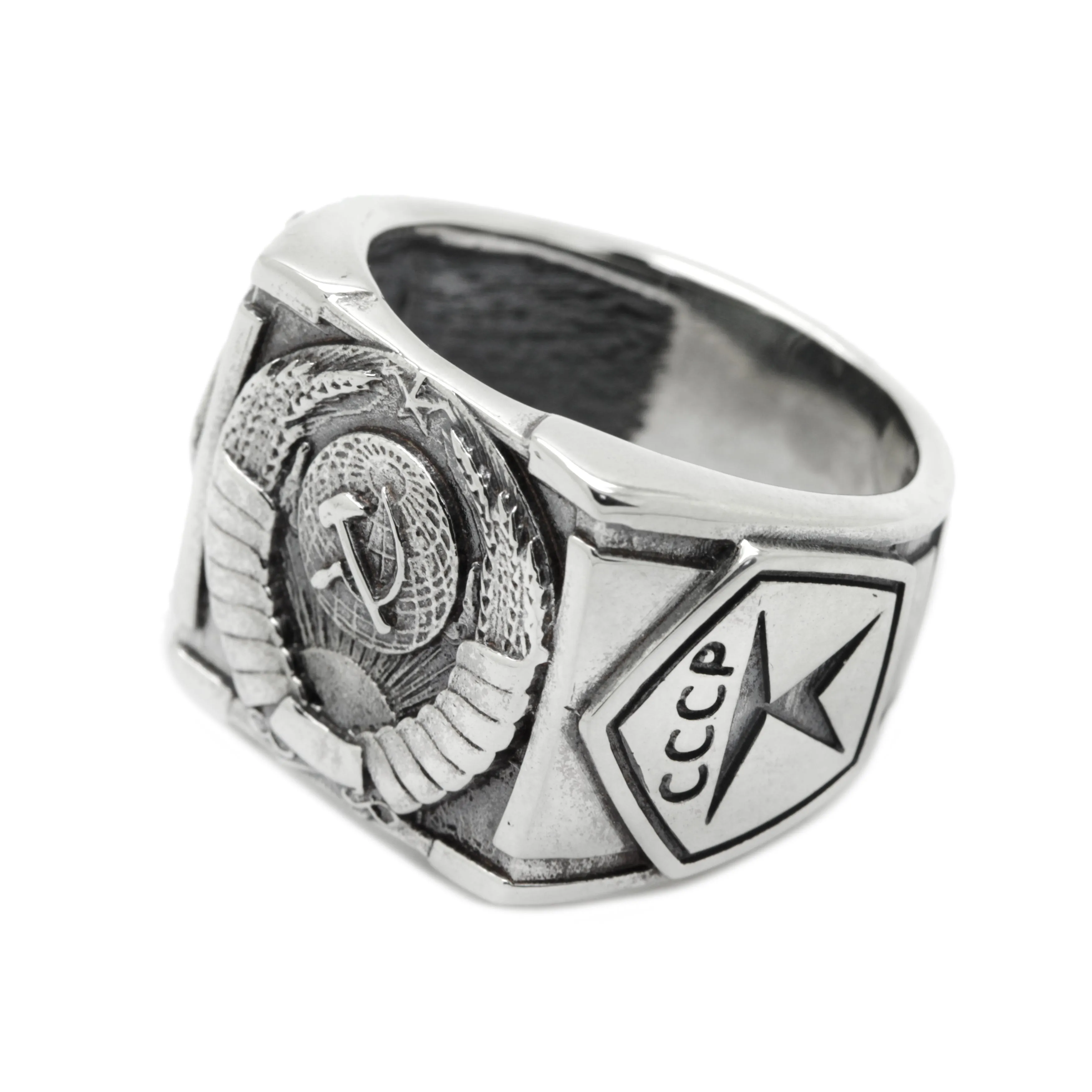 USSR Soviet Heraldry, Emblems of the Soviet Republics Ring Sterling Silver 925