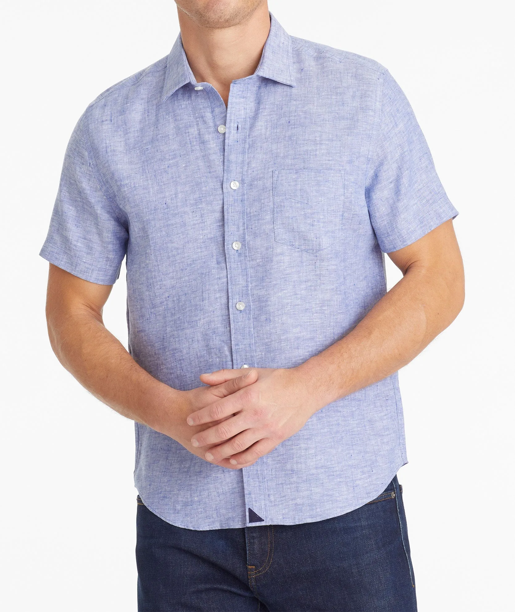 Wrinkle-Resistant Linen Short Sleeve Cameron Shirt