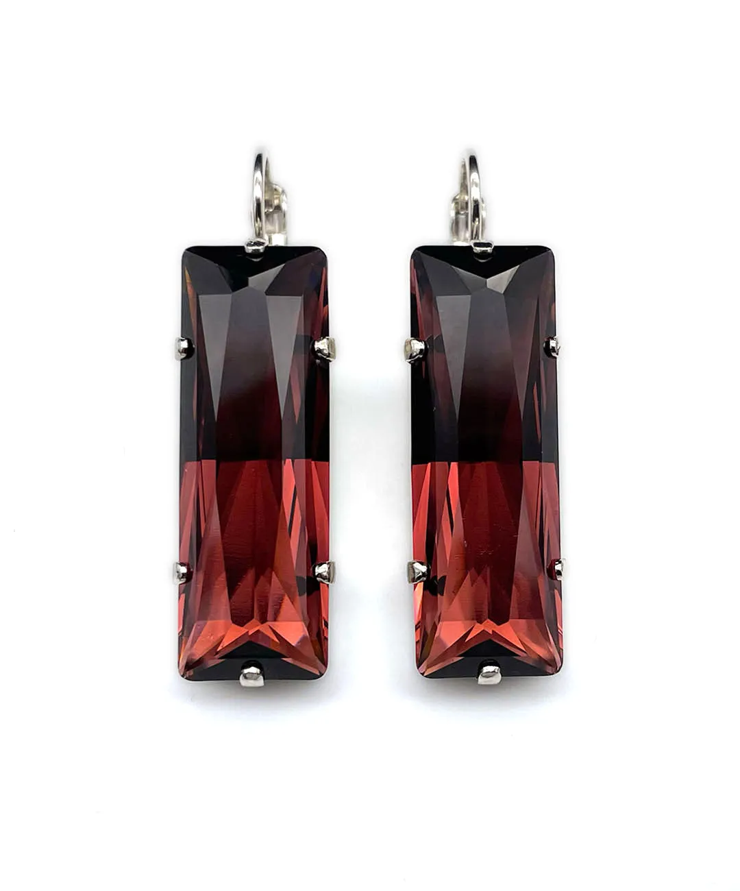 【ドイツ買付】ヴィンテージ SEIBOTH ボルドー ガラス ピアス/Vintage SEIBOTH Bordeaux Glass Dangle Earrings