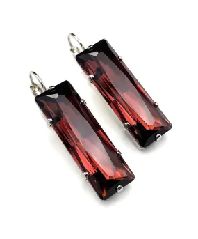 【ドイツ買付】ヴィンテージ SEIBOTH ボルドー ガラス ピアス/Vintage SEIBOTH Bordeaux Glass Dangle Earrings